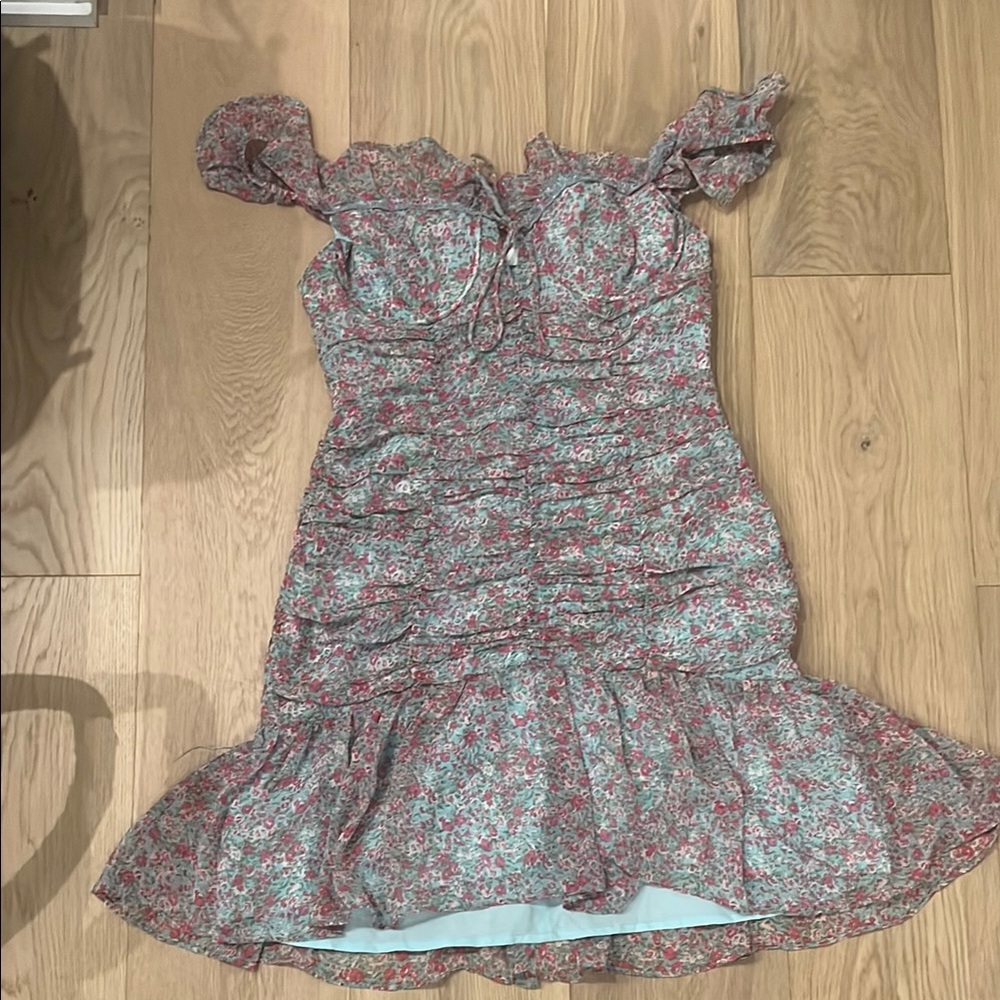 Floral Dress in Pink and Green sleeveless